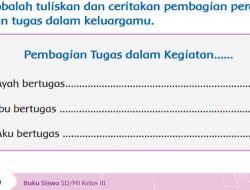 Pembagian Tugas dalam Kegiatan Ayah Bertugas Jawaban Halaman 170 Tema 2 Kelas 3 SD