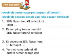SDN Nusantara 01 Terletak Di Jalan Jawaban Tema 3 Kelas 2 Halaman 46