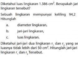 Sebuah Lingkaran Mempunyai Keliling 94,2 cm, Hitunglah Diameter Lingkaran Jari-Jari dan Luas Lingkaran