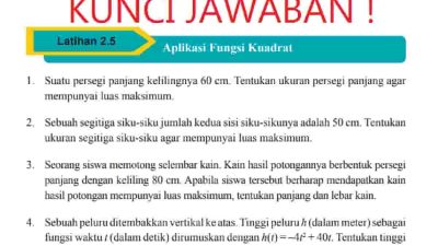 Suatu Persegi Panjang Kelilingnya 60 Cm Tentukan Ukuran Persegi Panjang Aagar Mempunyai Luas Maksimum