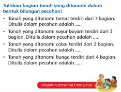Tanah yang Ditanami Tomat Terdiri Dari 7 Bagian Ditulis Dalam Pecahan Adalah Jawaban Tema 2 Kelas 3 Halaman 206
