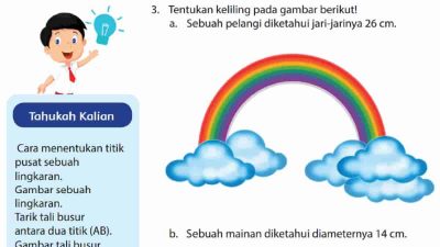 Tentukan Keliling Pada Gambar Berikut Sebuah Pelangi Diketahui Jari-Jarinya 26 cm