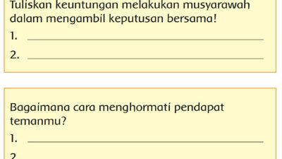 Tuliskan Keuntungan Melakukan Musyarawah dalam Mengambil Keputusan Bersama Halaman 51 Kelas 3