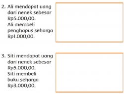Ali Mendapat Uang Dari Nenek Sebesar Rp5.000,00 Ali Membeli Penghapus Seharga Rp1.000,00