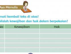Amati Kembali Teks Di Atas Tulislah Kewajiban dan Hak dalam Berpakaian Jawaban Halaman 12 Tema 4 Kelas 3