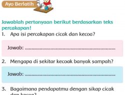 Jawaban Apa Isi Percakapan Cicak dan Kecoa Halaman 22 Tema 4 Kelas 2 SD