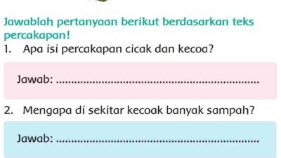 Apa Isi Percakapan Cicak dan Kecoa Halaman 22 Tema 4 Kelas 2 SD