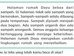 Apa Isi Teks yang Telah Kamu Baca Di Atas Halaman 17 Tema 4 Kelas 2 SD