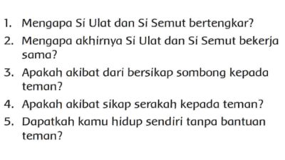 Apakah Akibat Dari Bersikap Sombong Kepada Teman Jawaban Halaman 117 Tema 3 Kelas 2 SD