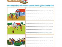 Buatlah Cerita Sederhana Berdasarkan Gambar Berikut Halaman 142 Tema 3 Kelas 3 SD MI