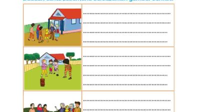 Buatlah Cerita Sederhana Berdasarkan Gambar Berikut Halaman 142 Tema 3 Kelas 3 SD MI
