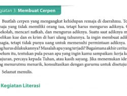 Buatlah Cerpen yang Mengangkat Kehidupan Remaja Di Daerahmu Bahasa Indonesia Kelas 9 Halaman 85