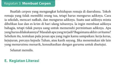 Buatlah Cerpen yang Mengangkat Kehidupan Remaja Di Daerahmu Bahasa Indonesia Kelas 9 Halaman 85