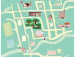 Carilah Air Mancur Bertanda Y Jika Kalian Berada Di X, Telusuri Jalan yang Harus Kalian Tempuh Agar Sampai Di Y