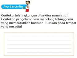 Ceritakanlah Lingkungan Di Sekitar Rumahmu Ceritakan Pengalamanmu Menolong Tetanggamu yang Membutuhkan Bantuan