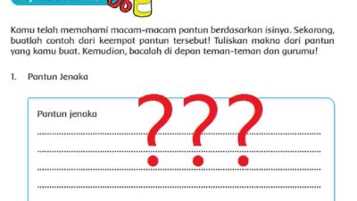 Contoh Pantun Jenaka Nasehat Teka Teki Kiasan dan Maknanya kunci jawaban tema 4 kelas 5 halaman 45