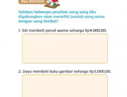 Dayu Membeli Buku Gambar Seharga Rp3.000 Kunci Jawaban Tema 3 Kelas 2 Halaman 139 140