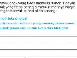 Garis Bawahi Kalimat yang Menunjukkan Saran Tulislah Saran Lain Untuk Udin dan Mutiara