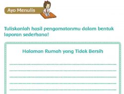 Halaman Rumah yang Tidak Bersih Tema 4 Kelas 2 Halaman 31 Tuliskanlah Hasil Pengamatanmu dalam Bentuk Laporan