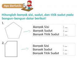 Jawab: Hitunglah Banyak Sisi, Sudut, dan Titik Sudut Pada Bangun-Bangun Datar Berikut Kelas 2 Halaman 48