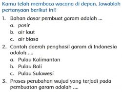 Kamu Telah Membaca Wacana Di Depan Jawablah Pertanyaan Berikut Ini Halaman 177 Tema 3 Kelas 3 SD