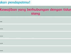Kewajiban yang Berhubungan dengan Tidur Siang Sebutkan 5 Tema 4 Kelas 3 Halaman 16