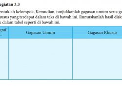 Kunci Jawaban Bahasa Indonesia Kelas 8 Halaman 70 71 72 Kegiatan 3.3 Tunjukkanlah Gagasan Umum Serta khusus