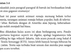 Kunci Jawaban Bahasa Indonesia Kelas 8 Halaman 74 75 Kegiatan 3.4 Tentukanlah Jenis Paragraf-Paragraf Gagasan Umum