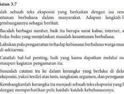Kunci Jawaban Bahasa Indonesia Kelas 8 Halaman 85 Kegiatan 3.7 Tulislah Sebuah Teks Eksposisi