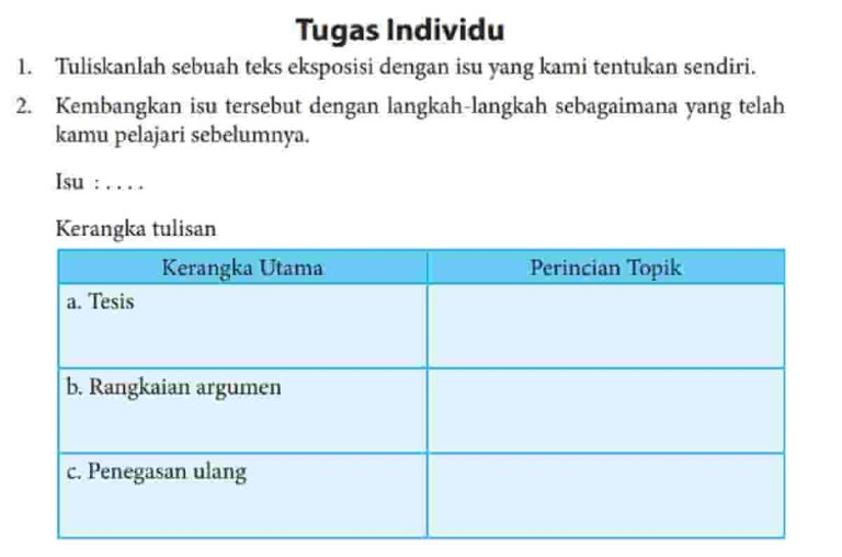 Kunci Jawaban Bahasa Indonesia Kelas 8 Halaman 86 87 Tugas Individu