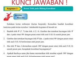 Kunci Jawaban Matematika Kelas 9 Halaman 165 Buatlah Titik W (7, 7) dan Titik A (5, 4)