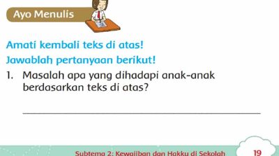 Masalah Apa yang Dihadapi Anak-Anak Berdasarkan Teks Di Atas Halaman 19 Tema 4 Kelas 3