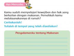 Pengalamanku Tentang Makanan Halaman 29 Tema 4 Kelas 3 SD Jawaban Soal