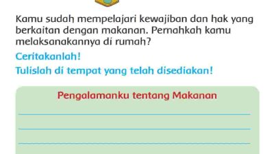 Pengalamanku Tentang Makanan Halaman 29 Tema 4 Kelas 3 SD Jawaban Soal