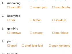 Pilihlah Kata Berikut yang Memiliki Arti Sama Berilah Tanda Centang (✓) Pada Jawaban yang Tepat Halaman 124 Kelas 2 SD