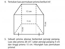 Sebuah Prisma Alasnya Berbentuk Persegi Panjang Luas Alas Prisma 28 cm² Hitunglah Luas Permukaan Prisma