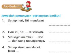 Setiap Hari Siti Mendapat Titik-Titik Jawaban Tema 3 Kelas 2 SD Halaman 58