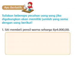 Siti Membeli Pensil Warna Seharga Rp4.000 Jawaban Tema 3 Kelas 2 Halaman 139 140