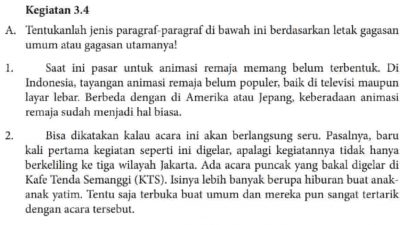 Tentukanlah Jenis Paragraf-Paragraf Di Bawah Ini Berdasarkan Letak Gagasan Umum Atau Gagasan Utamanya