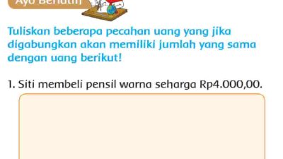 Tuliskan Beberapa Pecahan Uang yang Jika Digabungkan Akan Memiliki Jumlah yang Sama dengan Uang Berikut