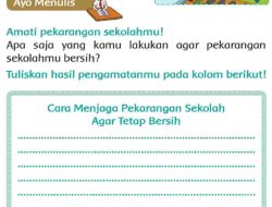 Cara Menjaga Pekarangan Sekolah Agar Tetap Bersih Halaman 98 Kunci Jawaban Tema 4 Kelas 2 SD