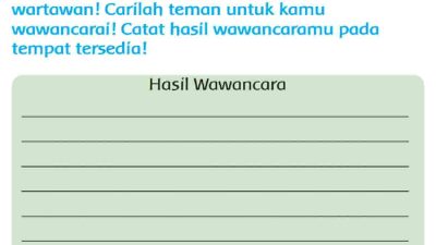 Carilah Jawaban Pertanyaan Di Atas Jadilah Wartawan Carilah Teman Untuk Kamu Wawancarai Halaman 150 Kelas 3 SD