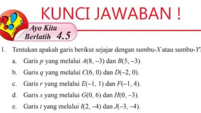 Kunci jawaban Matematika kelas 8 halaman 176 177 semester 1 beserta caranya Ayo Kita Berlatih 4.5