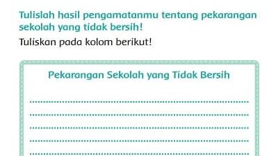 Pekarangan Sekolah yang Tidak Bersih Kunci Jawaban Tema 4 Kelas 2 SD Halaman 81