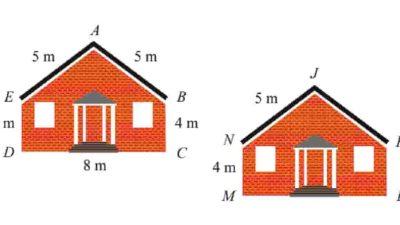 Perhatikan dua gambar rumah tampak dari depan yang kongruen berikut ini Tentukan sisi-sisi yang bersesuaian