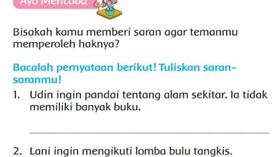 Udin Ingin Pandai Tentang Alam Sekitar Ia Tidak Memiliki Banyak Buku Halaman 49 Tema 4 Kelas 3 SD MI