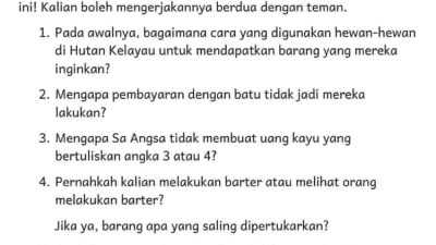 Jawaban Bab 5 Bahasa Indonesia Halaman 109 Kelas 4 Kurikulum Merdeka Belajar Cerita Ditukar dengan Apa