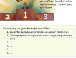 Kunci Jawaban Bahasa Indonesia Kelas 4 Halaman 96 Kalimat yang Menggunakan Majas Personifikasi Pada Teks Tepuk Bulu