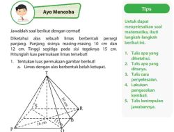 Kunci Jawaban Matematika Kelas 6 Halaman 117 118 Tentukan Luas Permukaan Gambar Berikut