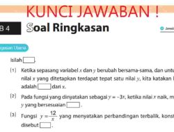 Kunci Jawaban Matematika Kelas 7 Halaman 157 Ketika Sepasang Variabel x dan y Berubah Bersama-sama